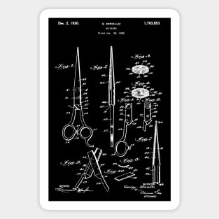 Barber's Scissors Patent 1929 Barbershop Barber Gift Magnet